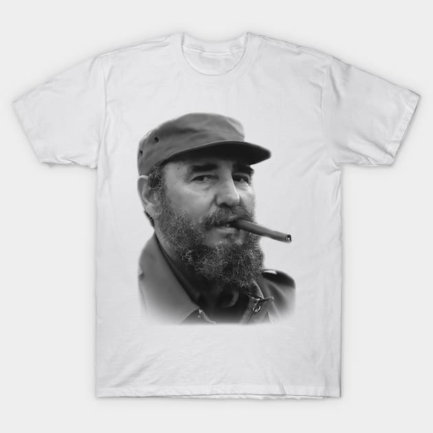 Fidel Castro with a Cigar T-Shirt by RevolutionToday